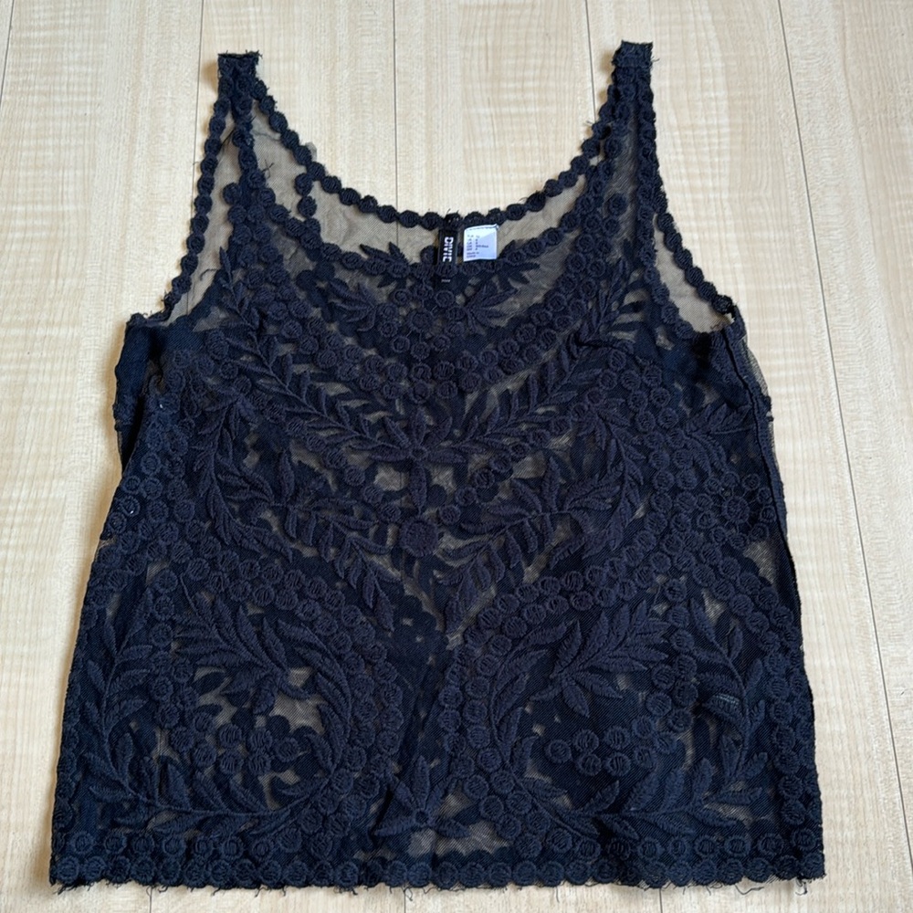 Black lace tank